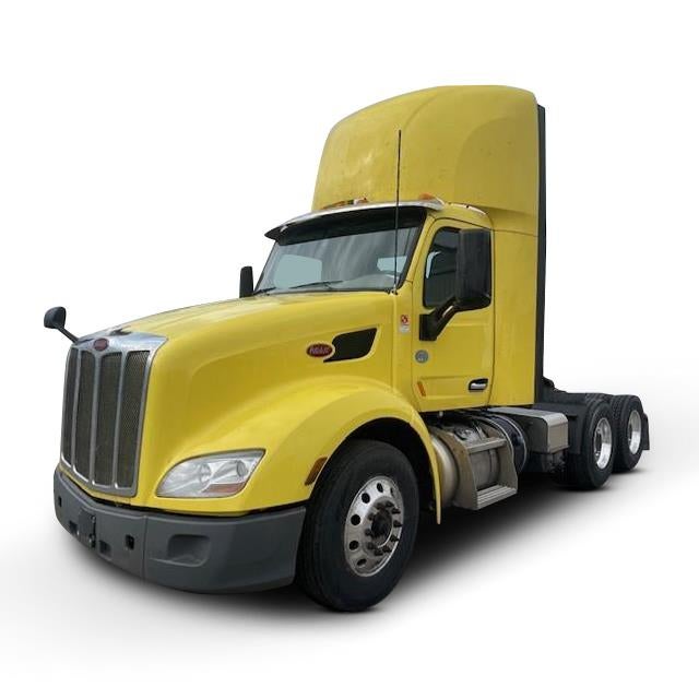 2021 Peterbilt 579 Base in Yellow — front three-quarter view